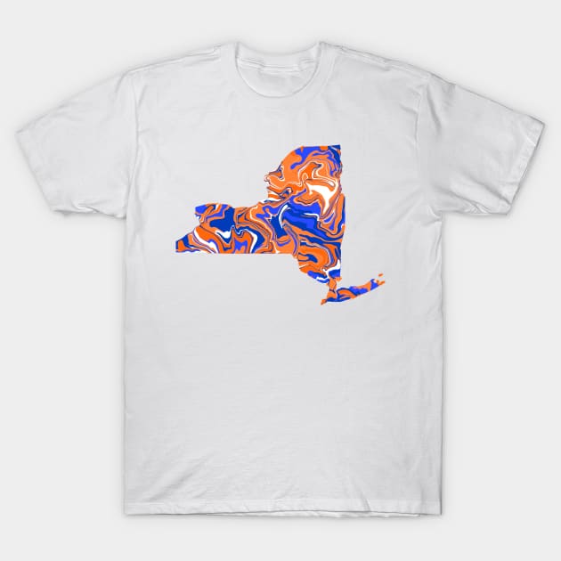 Orange and Blue tie dye NY T-Shirt by anrockhi